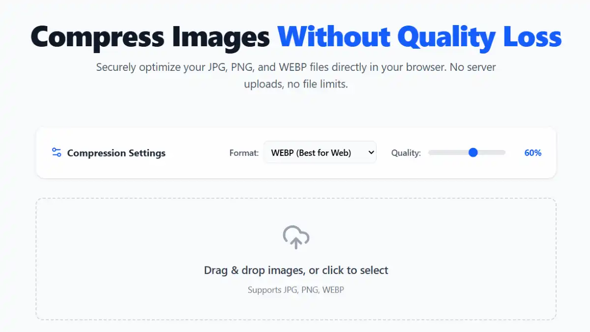 How to compress images without losing quality guide Step 1