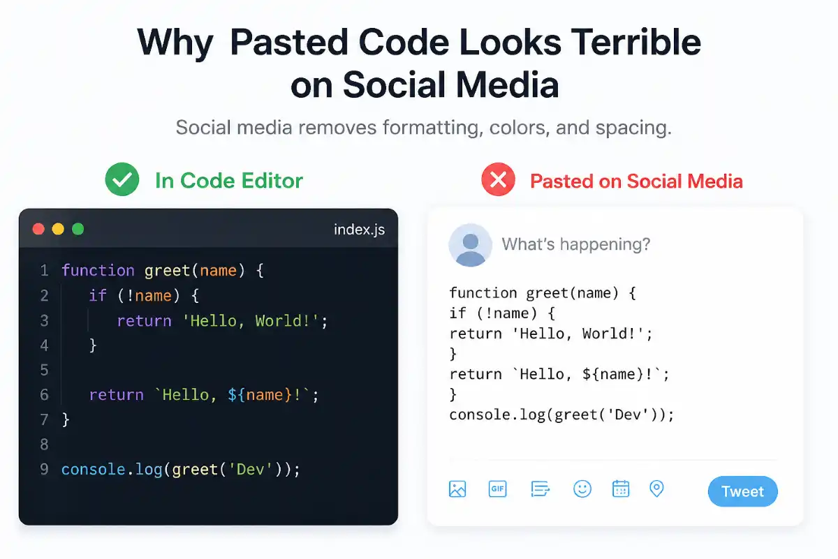 Code to image tool interface preview