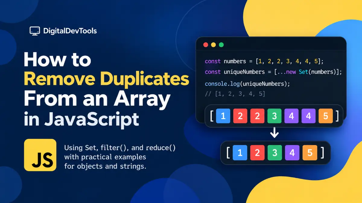 How to remove duplicate values from a JavaScript array using Set